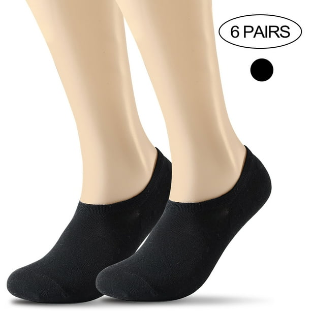 6 Packs Womens No Show Socks Non Slip Flat Boat Line Low Cut Socks